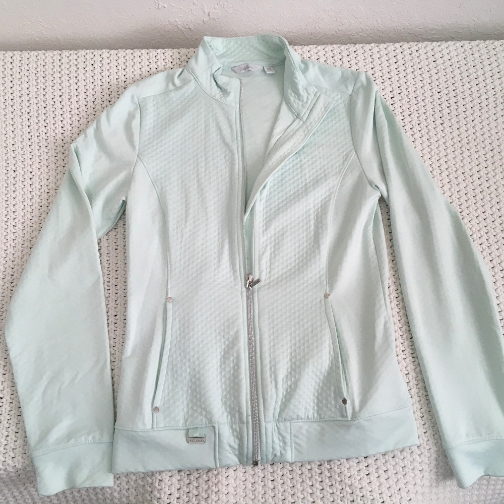 LADY HAGEN XS LIGHT GREEN LIGHT WEIGHT ZIP JACKET